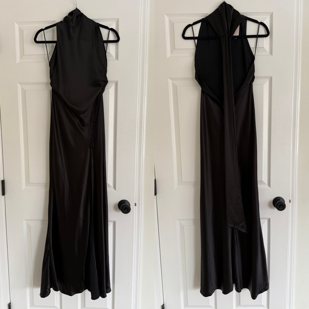 SAU Lee Penelope Low Cut Back Gown Black NEW with tags - Picture 2 of 7